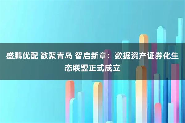 盛鹏优配 数聚青岛 智启新章：数据资产证券化生态联盟正式成立